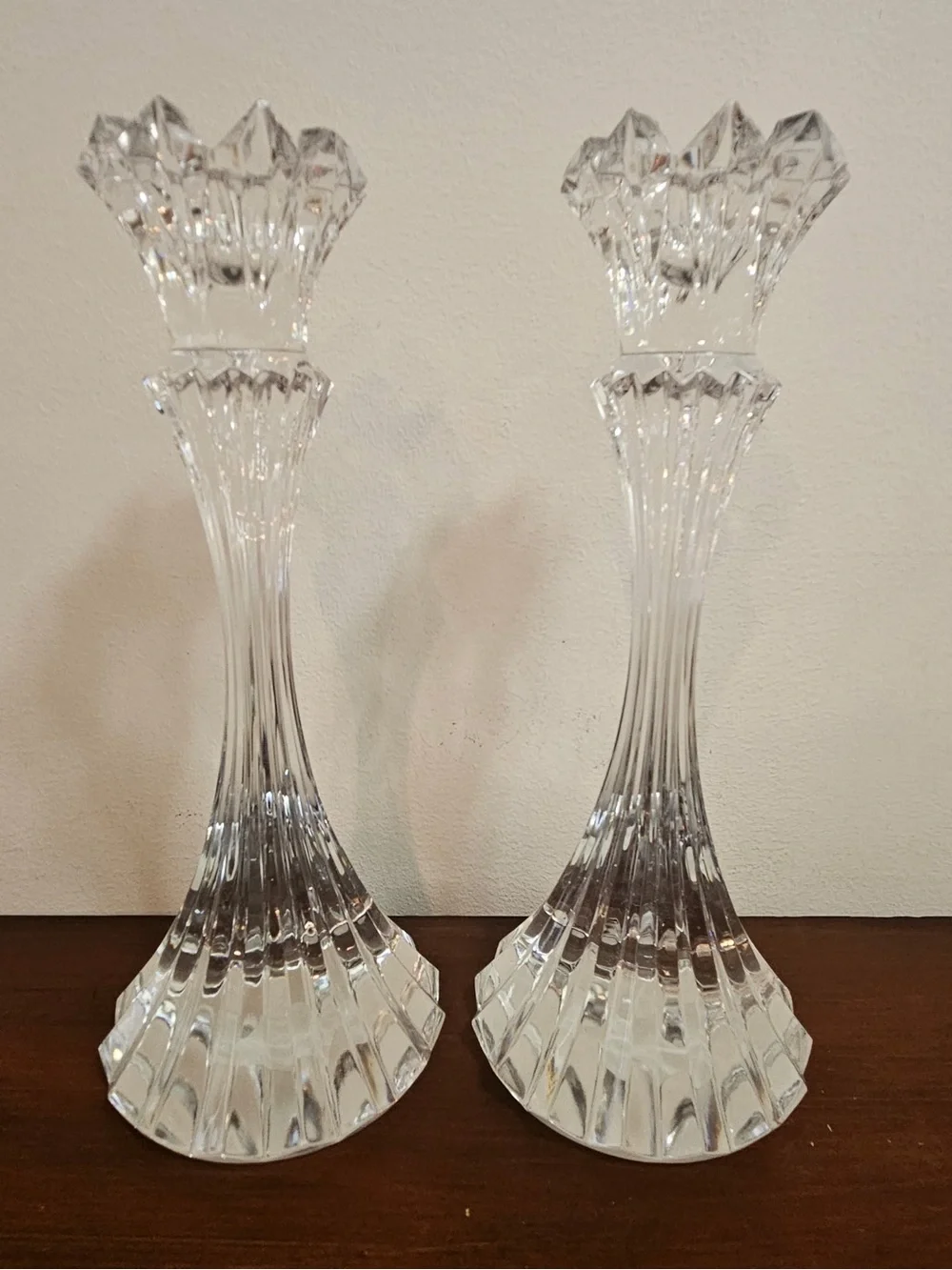 NWT Mikasa Clear Crystal Candlestick Pair 10